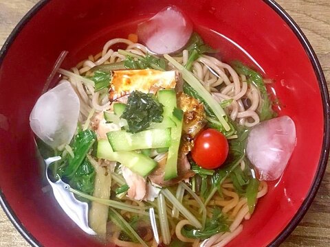 夏バテ防止＞＜　冷っこい焼サバ蕎麦